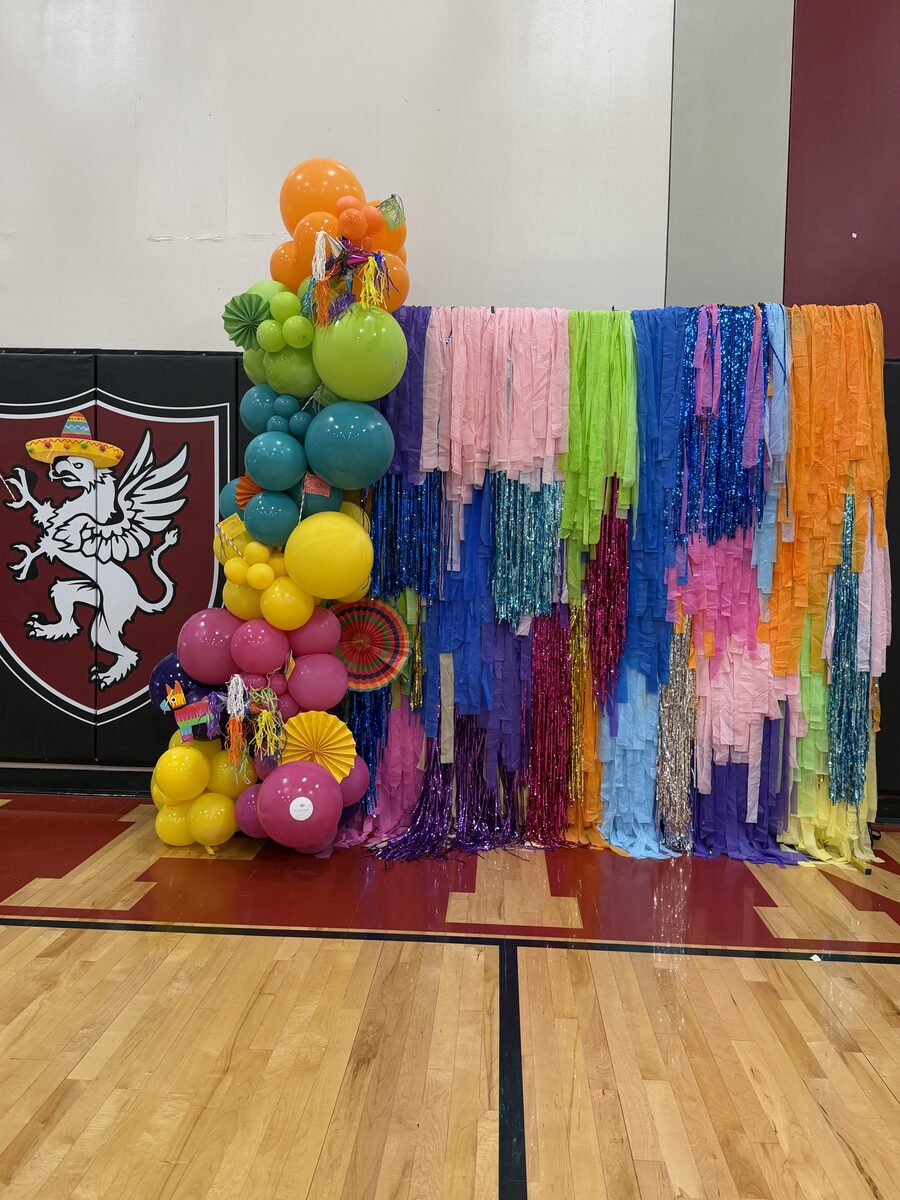 Fiesta balloon installation for Great Hearts Schools event San Antonio TX