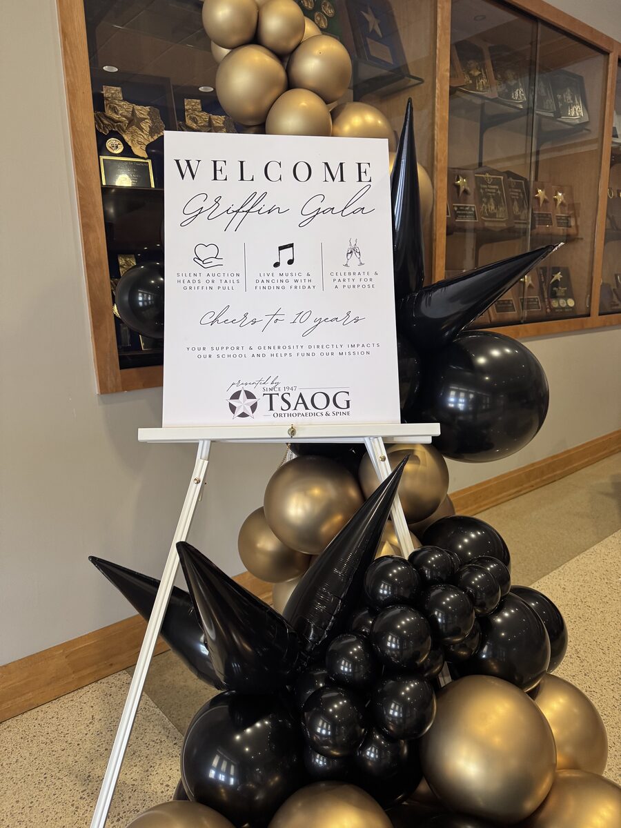 Balloon décor for Great Hearts Schools gala fundraiser event San Antonio TX