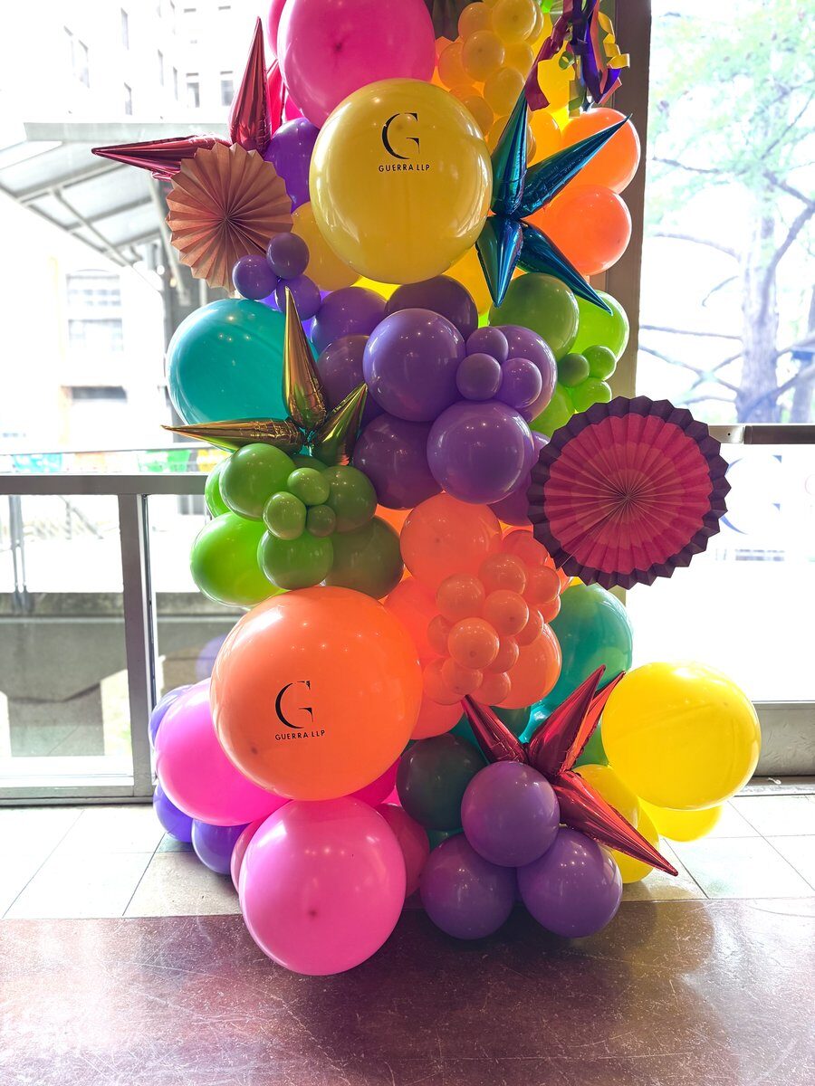 Corporate balloon décor for Guerra Group Fiesta event in San Antonio