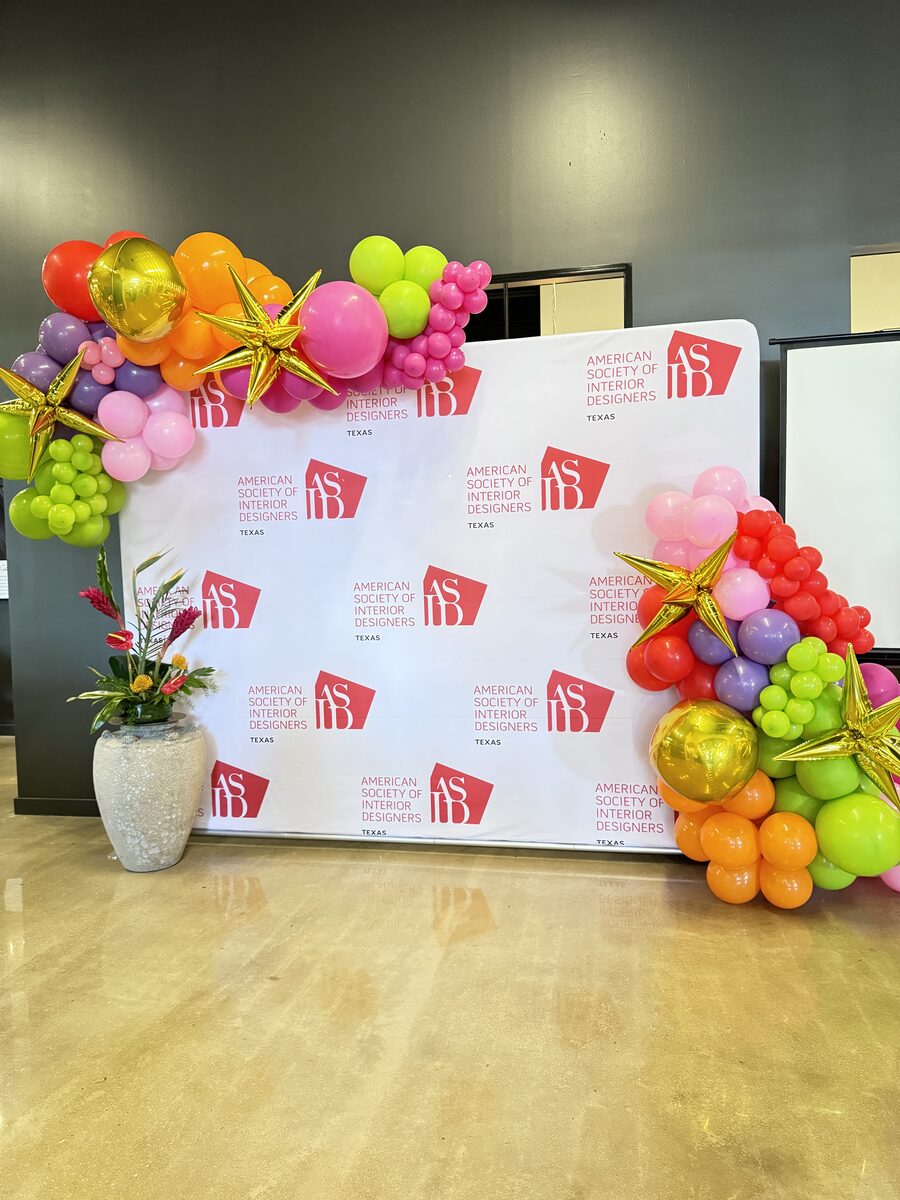 Balloon wall installation for interior design project in San Antonio TX