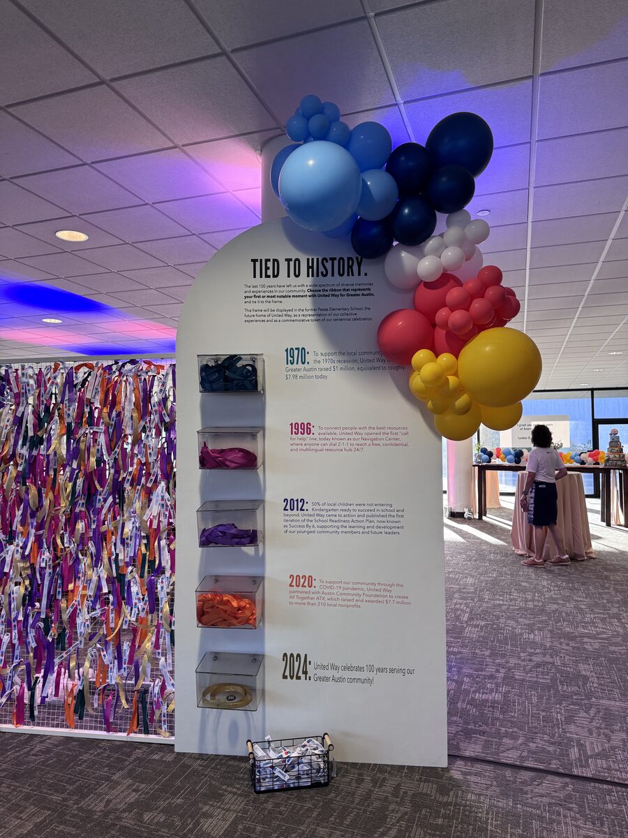 Balloon garland backdrop for Texas Mutual Insurance San Antonio TX