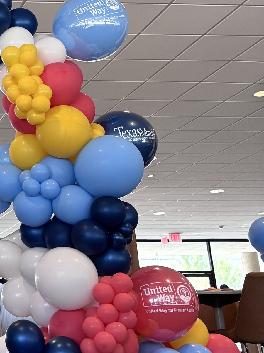 Large balloon arch for Texas Mutual corporate event in San Antonio